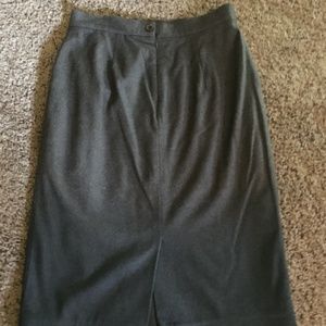 Bill Blass New York, wool olive to grey ombre pencil high waisted skirt